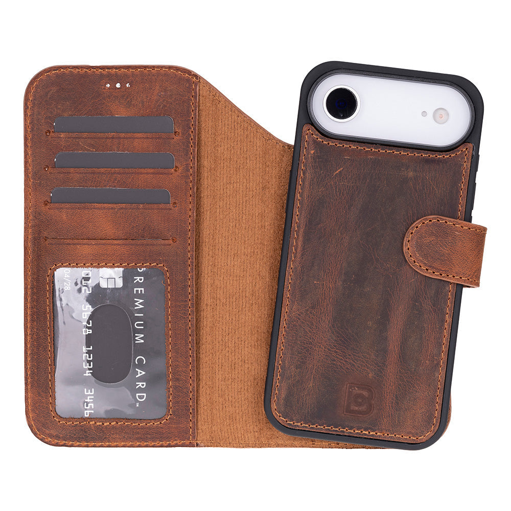 Bouletta Magic iPhone 17 Air Detachable Leather Wallet Case Saddle Brown