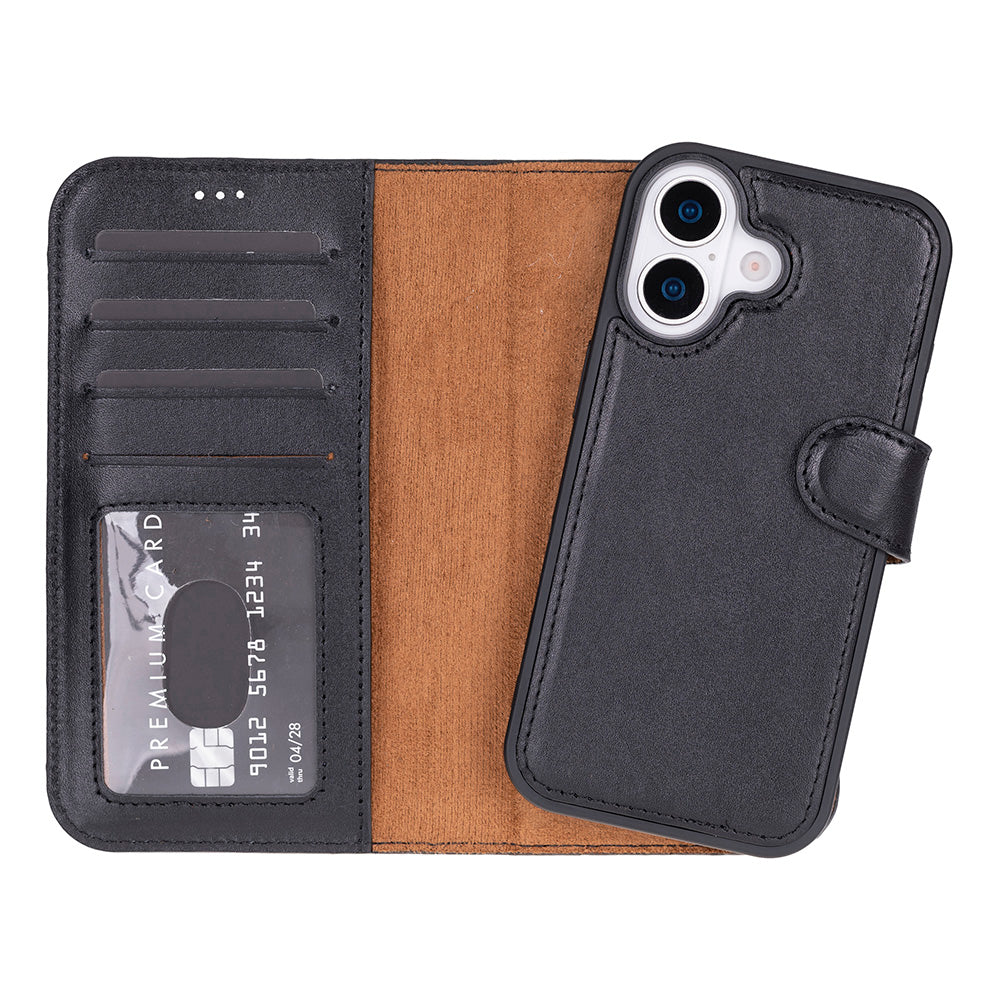 UnBranded Magic iPhone 17 Leather Detachable Wallet Case Black