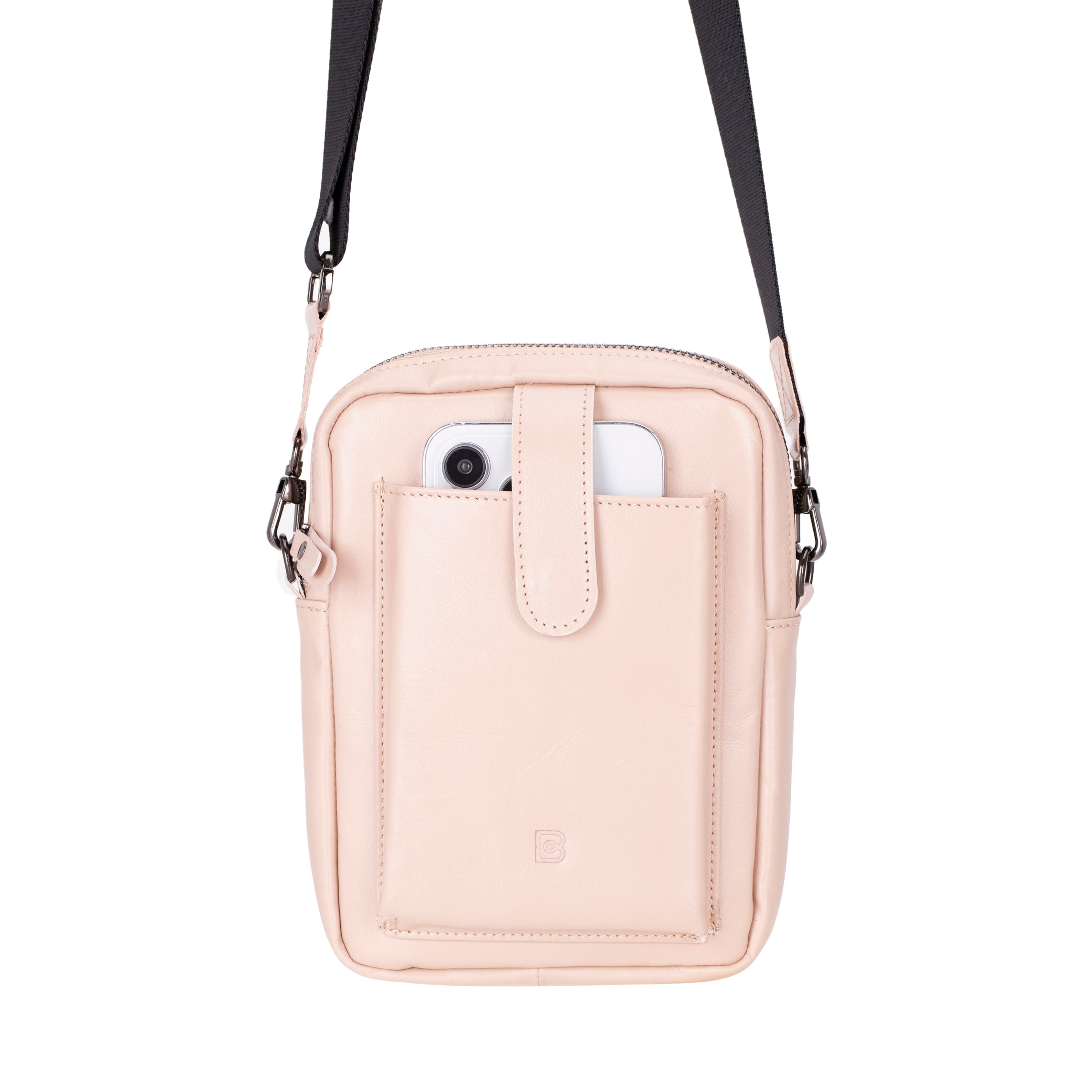 Bayelon Solvix Genuine Leather Crossbody Bag Bisque