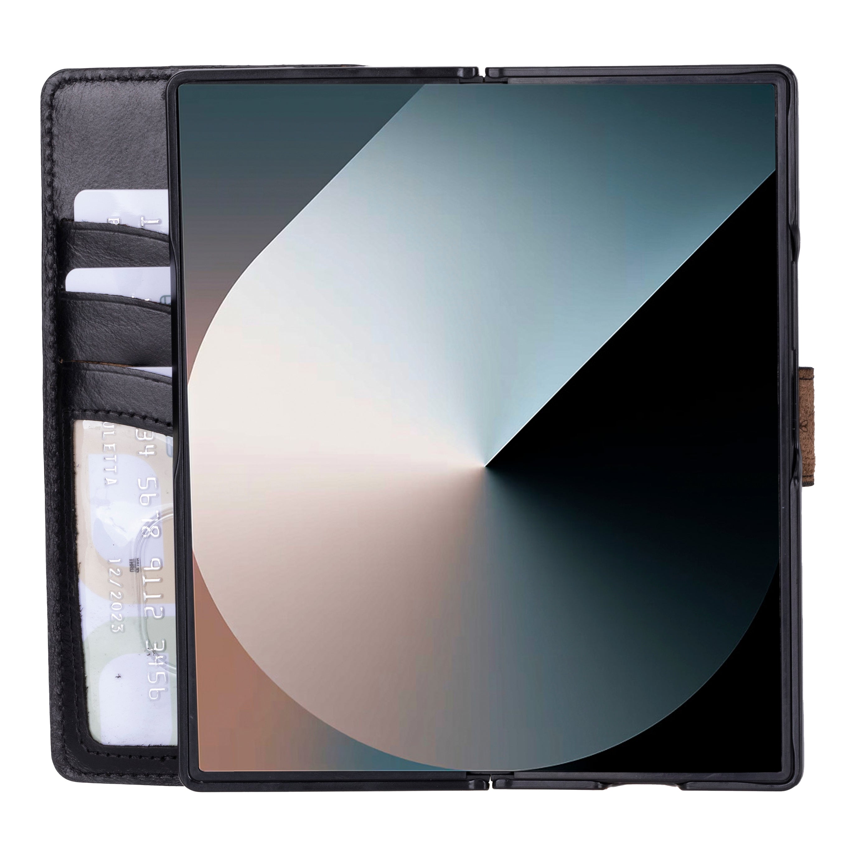 Bayelon Samsung Galaxy Z Fold 6 Leather Wallet Folio Case Black