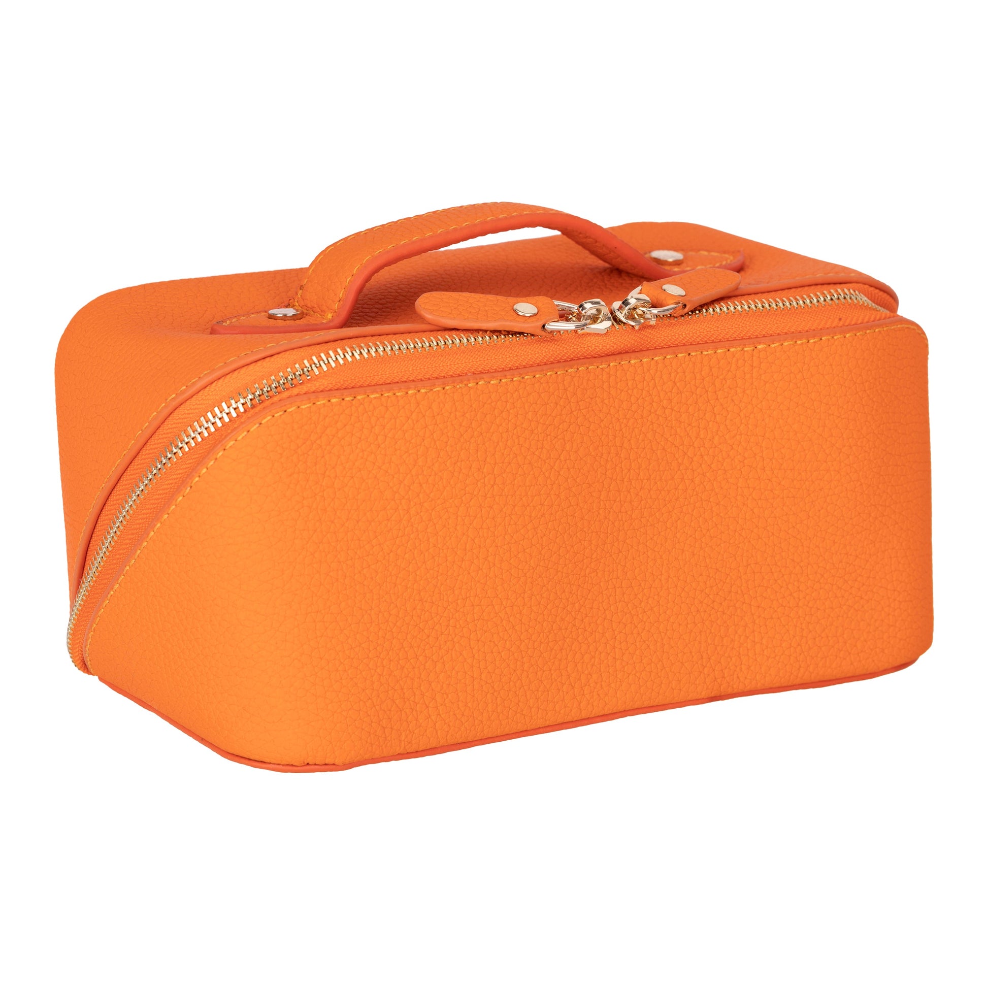 Bayelon Ella Leather Makeup Bag - Versatile Dopp Kit Orange