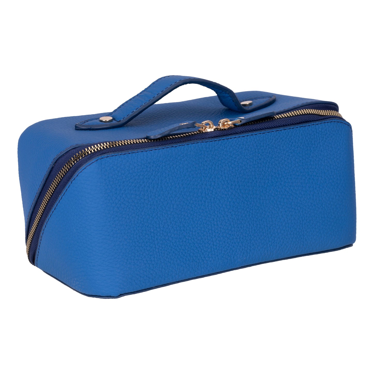 Bayelon Ella Leather Makeup Bag - Versatile Dopp Kit Blue