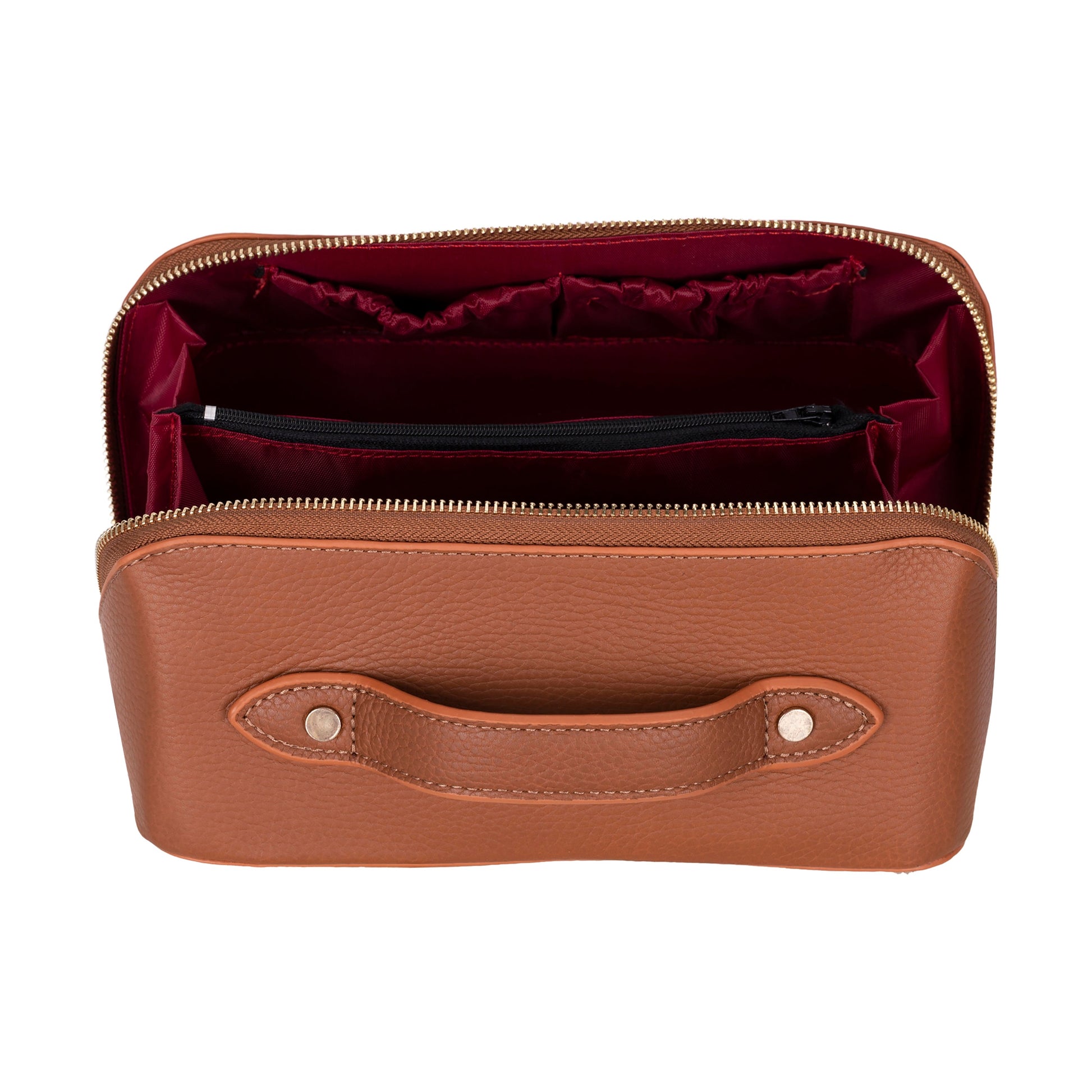 Bayelon Ella Leather Makeup Bag - Versatile Dopp Kit