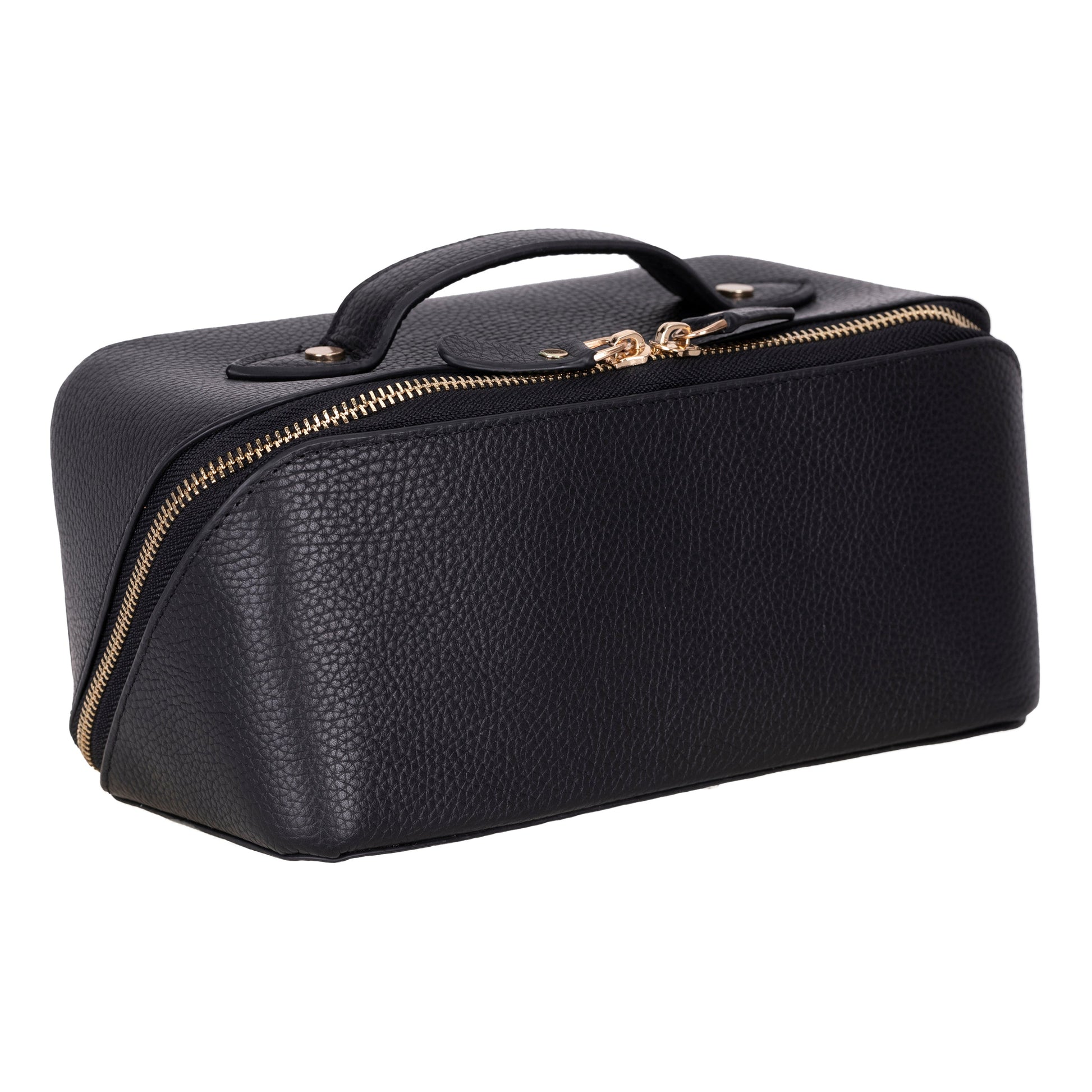 Bayelon Ella Leather Makeup Bag - Versatile Dopp Kit Black