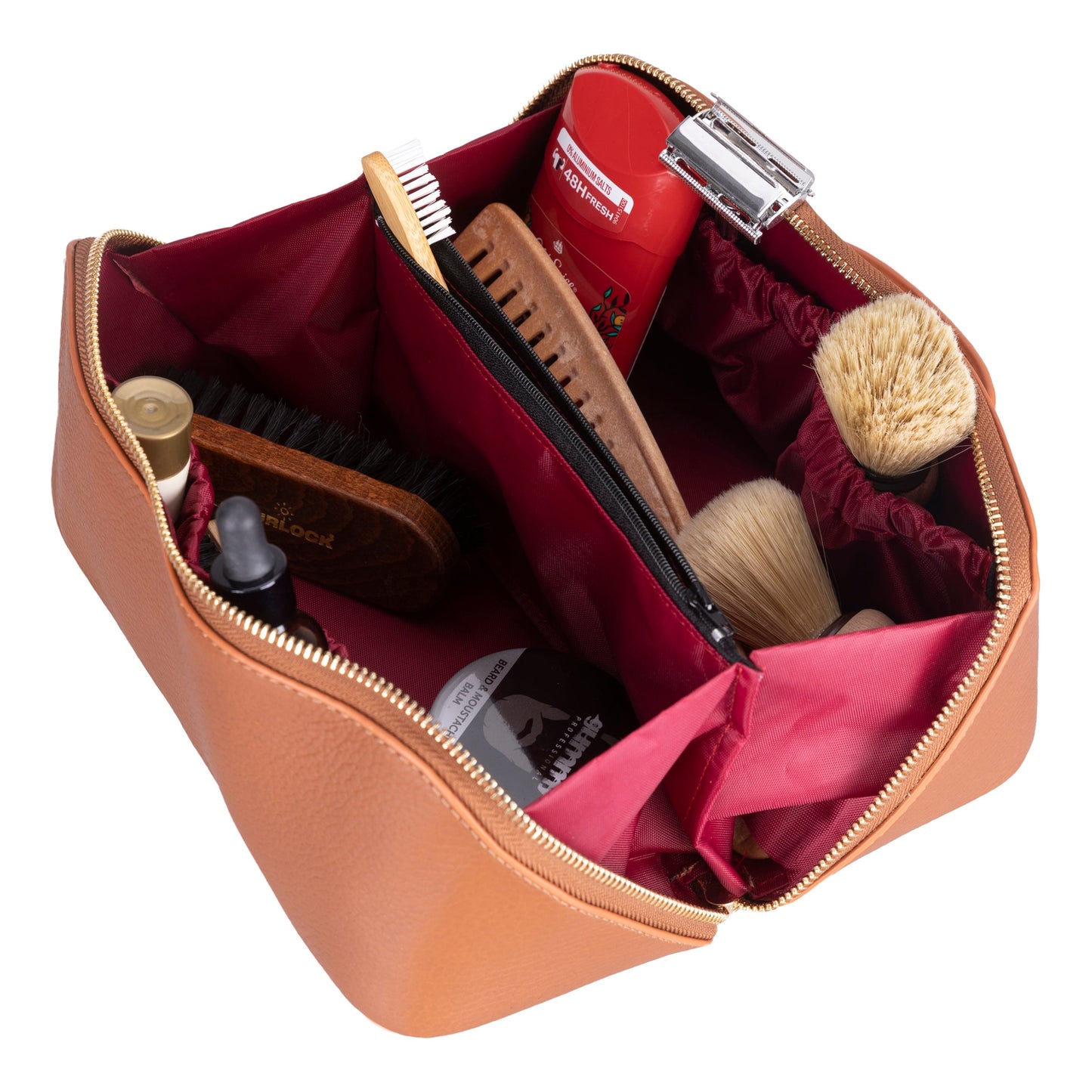 Bayelon Ella Leather Makeup Bag - Versatile Dopp Kit