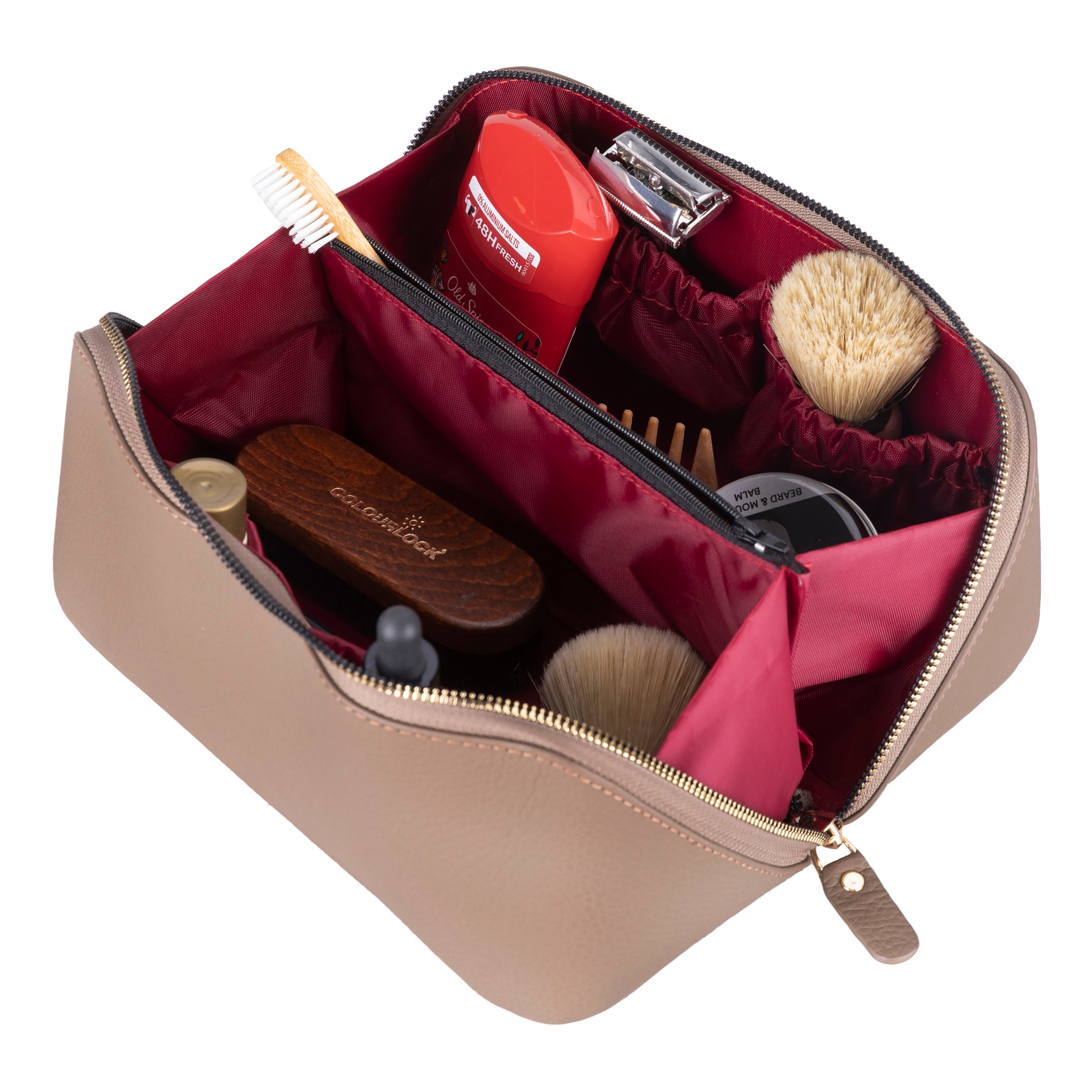 Bayelon Ella Leather Makeup Bag - Versatile Dopp Kit
