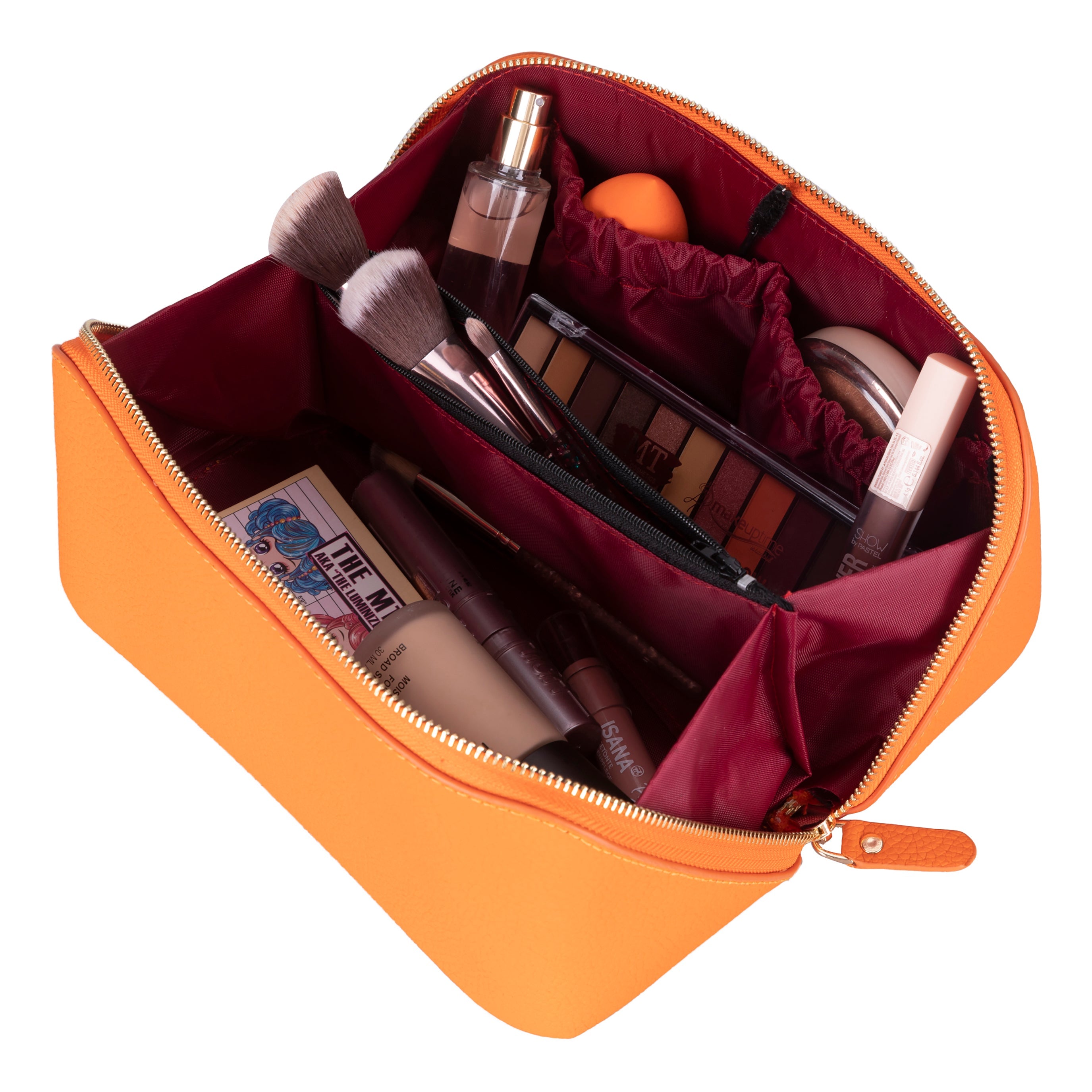 Bayelon Ella Leather Makeup Bag - Versatile Dopp Kit