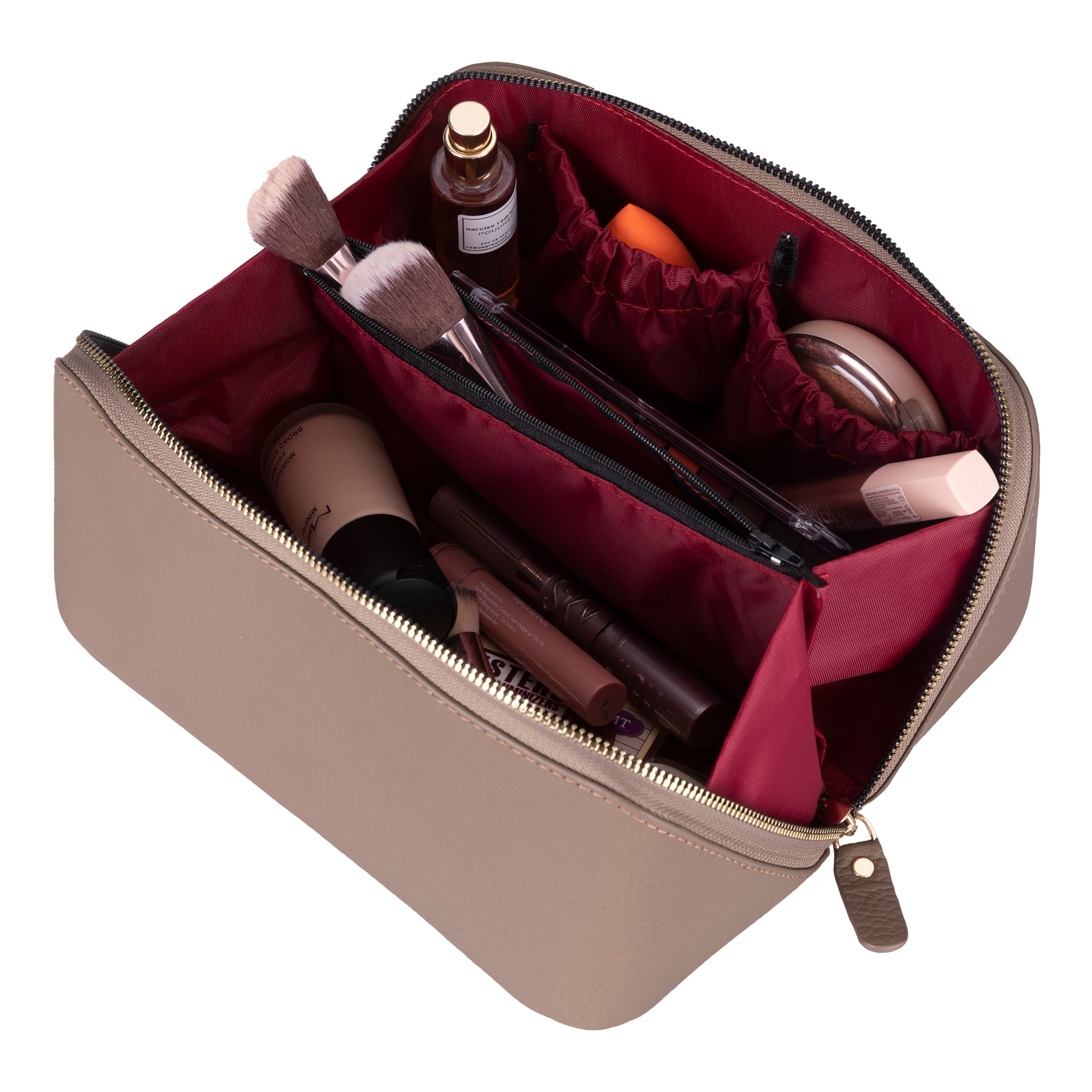 Bayelon Ella Leather Makeup Bag - Versatile Dopp Kit