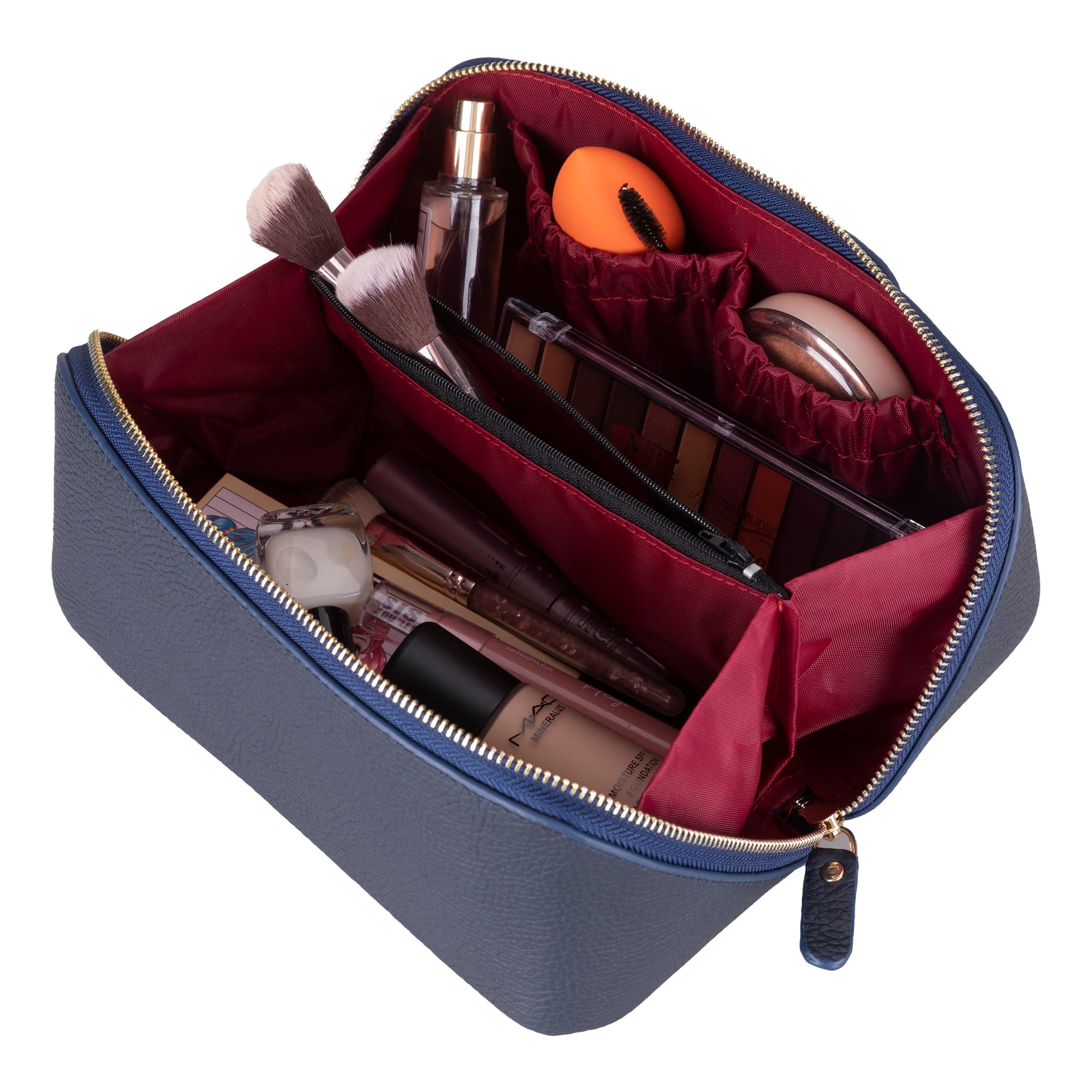 Bayelon Ella Leather Makeup Bag - Versatile Dopp Kit