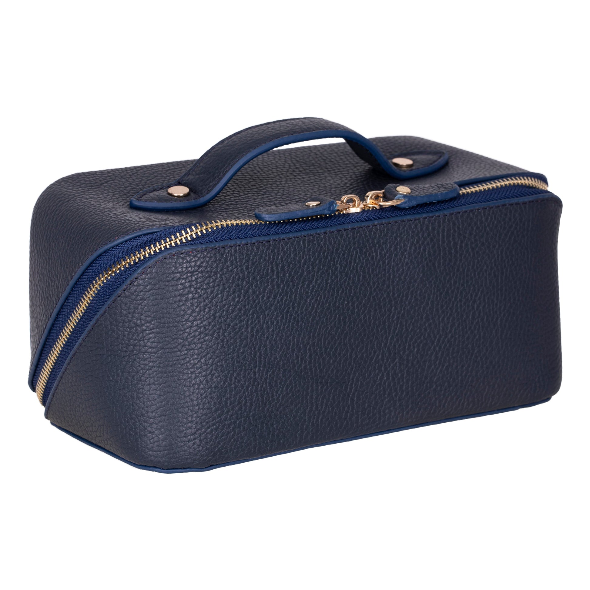Bayelon Ella Leather Makeup Bag - Versatile Dopp Kit Navy
