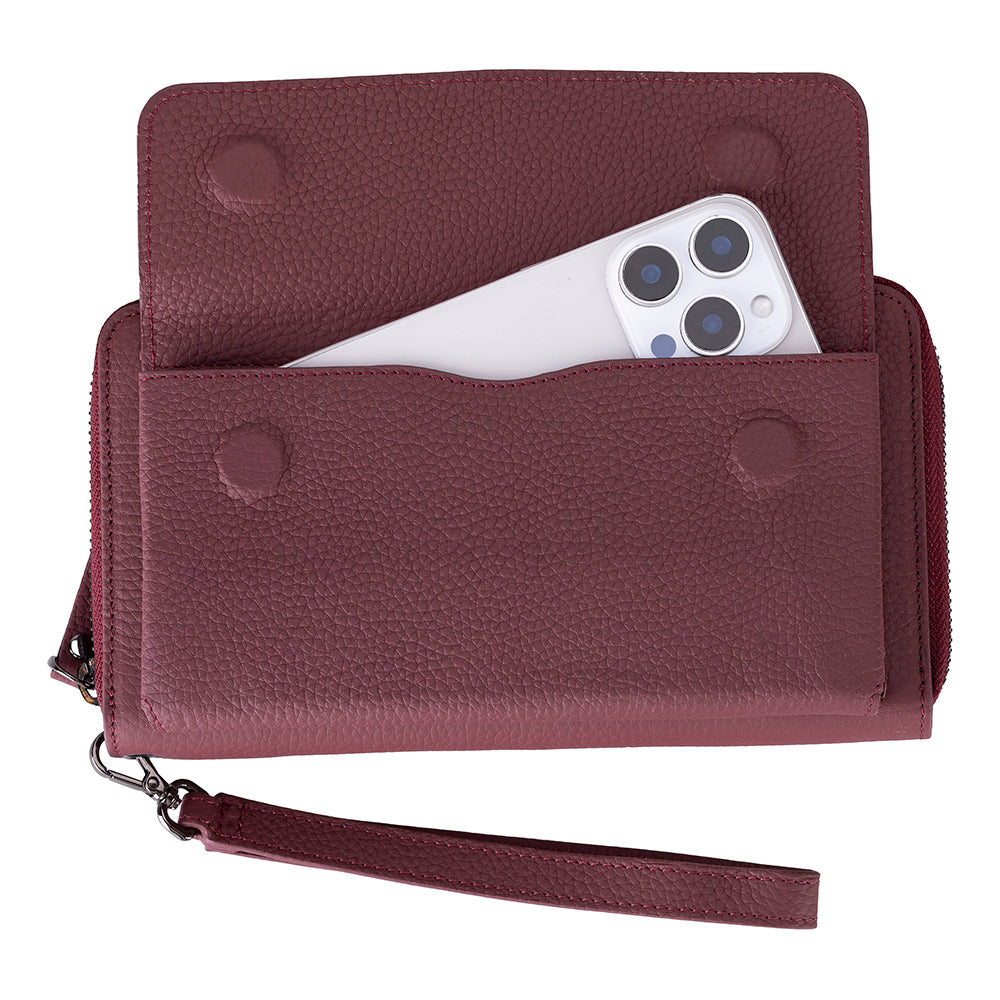 UnBranded Aristo Leather Wallet Pebble Bordeaux