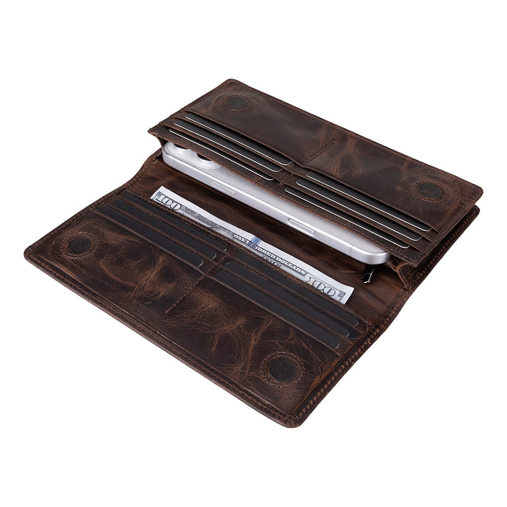UnBranded Aura Leather Universal Wallet Dark Brown