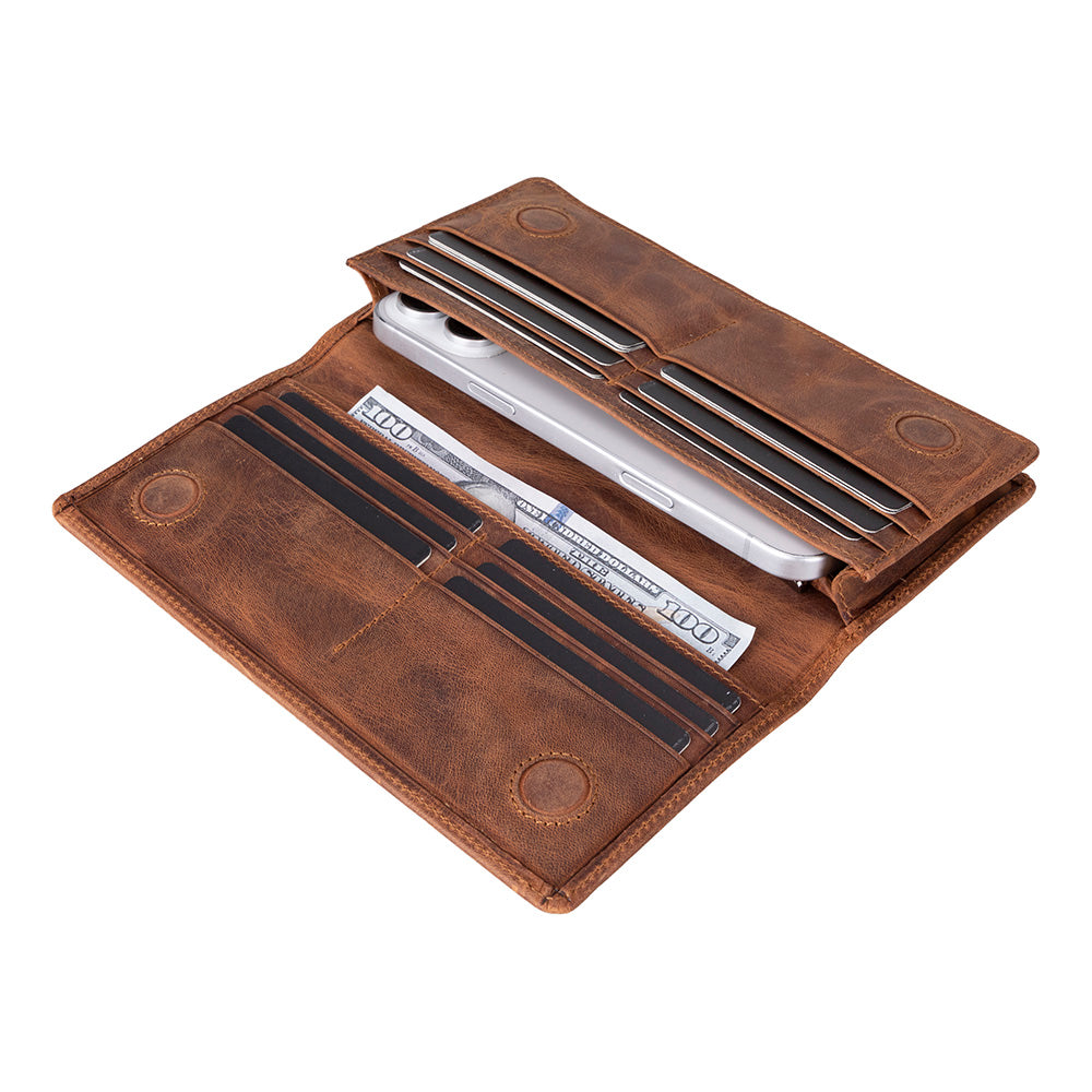 UnBranded Aura Leather Women's Wallet Saddle Brown