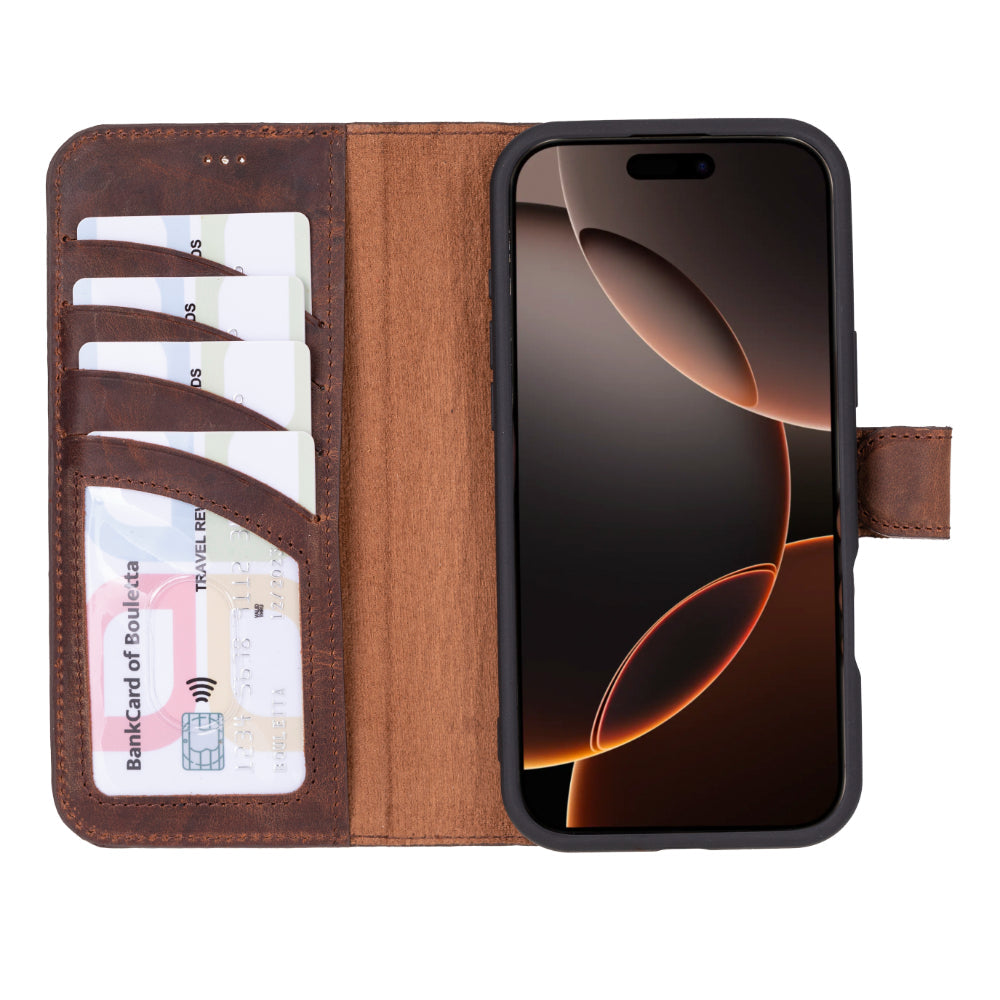 Bayelon Magic iPhone 16 Pro Leather Wallet Case - Stylish & Detachable