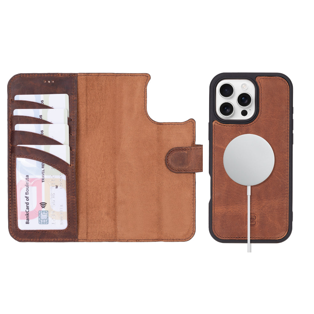 Bayelon Magic iPhone 16 Pro Leather Wallet Case - Stylish & Detachable