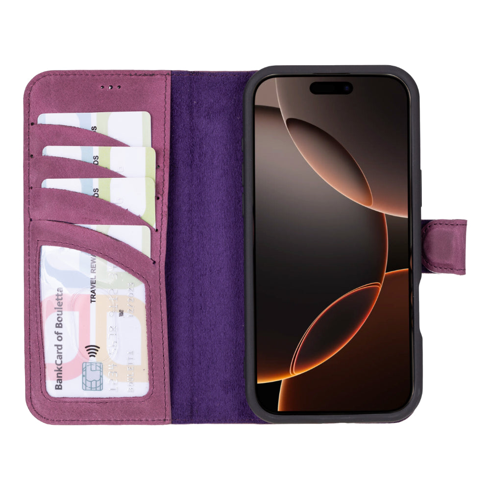 Bayelon Magic iPhone 16 Pro Leather Wallet Case - Stylish & Detachable