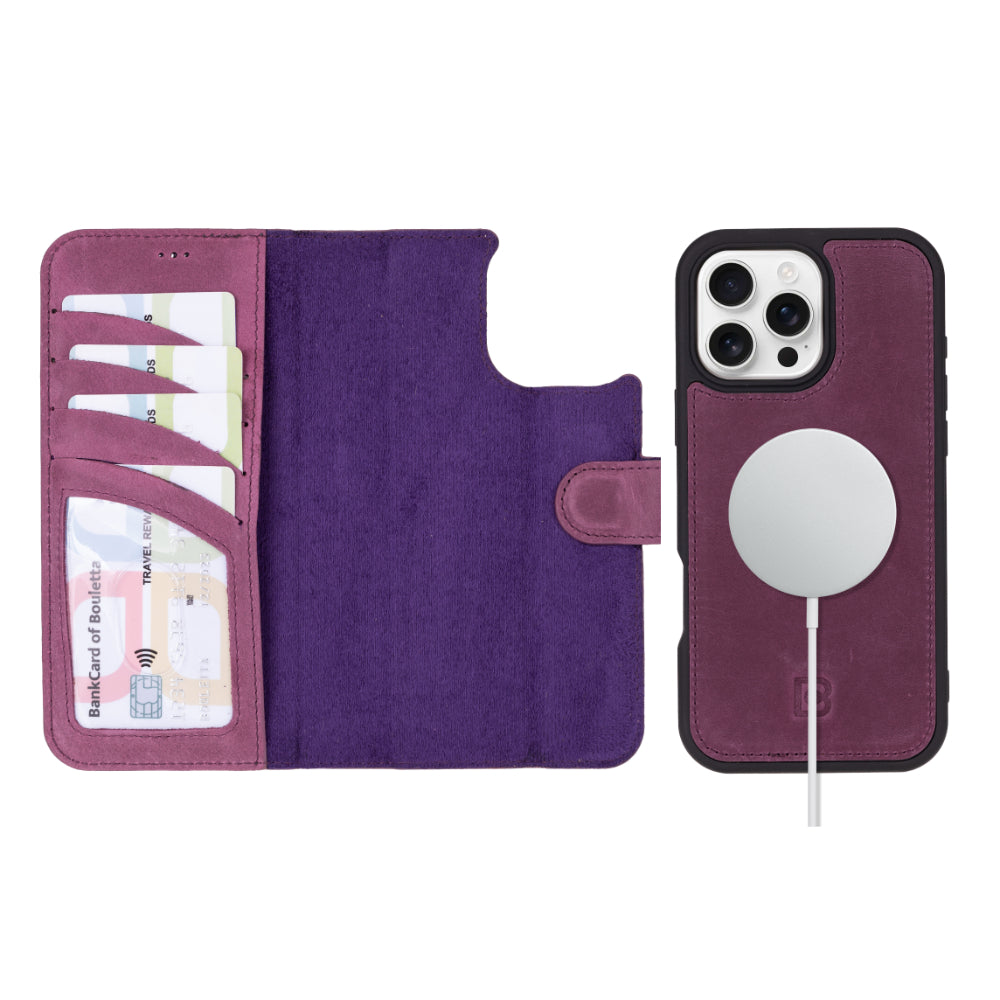 Bayelon Magic iPhone 16 Pro Leather Wallet Case - Stylish & Detachable