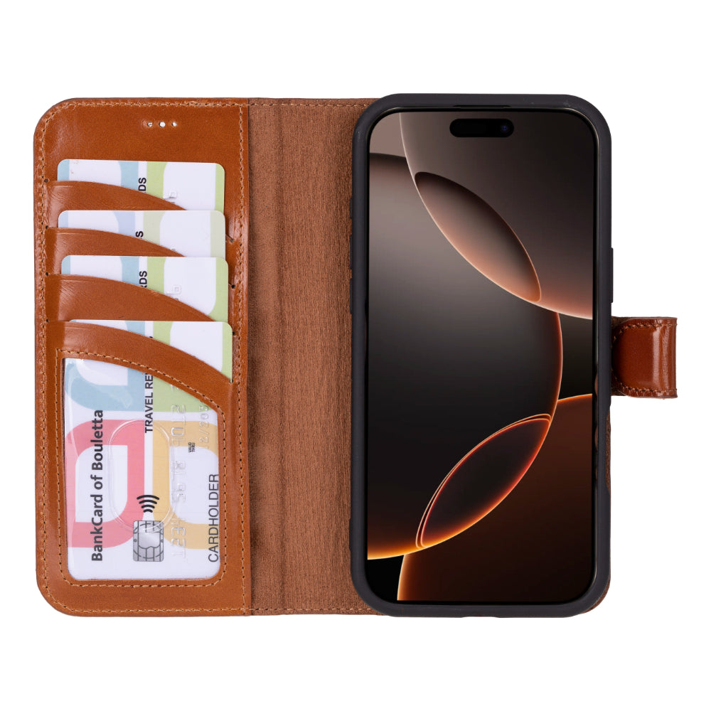 Bayelon Magic iPhone 16 Pro Leather Wallet Case - Stylish & Detachable
