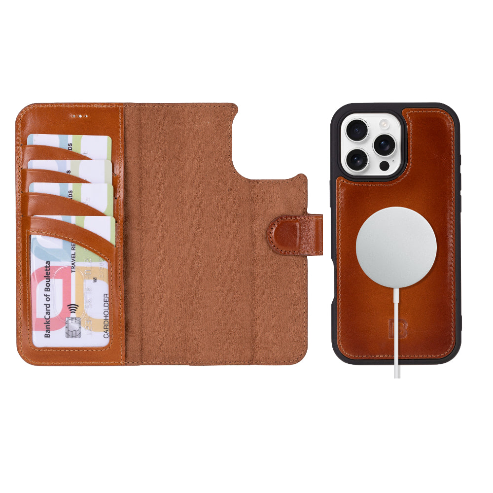 Bayelon Magic iPhone 16 Pro Leather Wallet Case - Stylish & Detachable