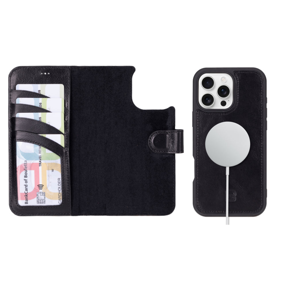 Bayelon Magic iPhone 16 Pro Max Detachable Leather Wallet Case