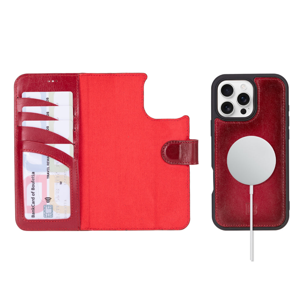 Bayelon Magic iPhone 16 Pro Leather Wallet Case - Stylish & Detachable