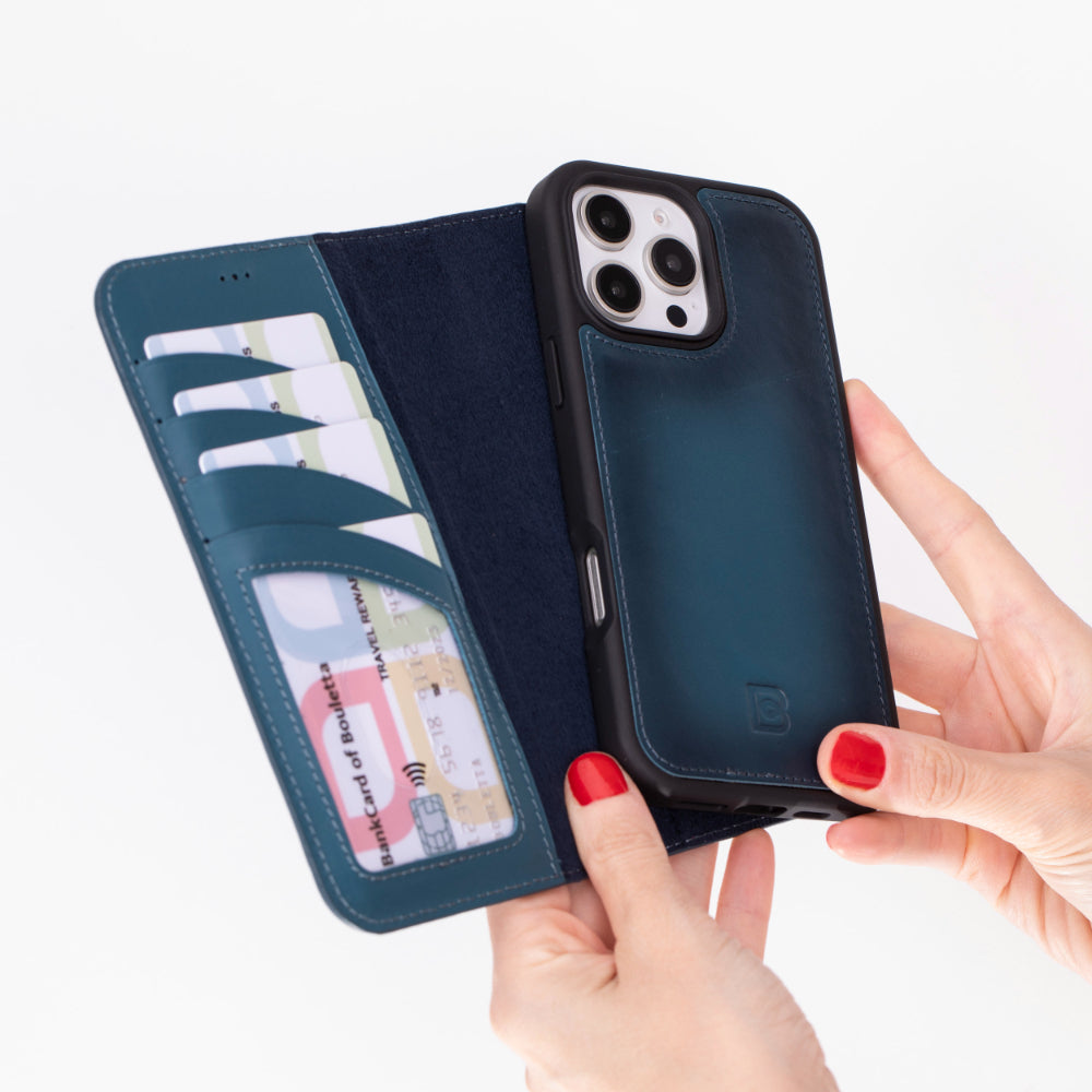 Bayelon Magic iPhone 16 Pro Leather Wallet Case - Stylish & Detachable