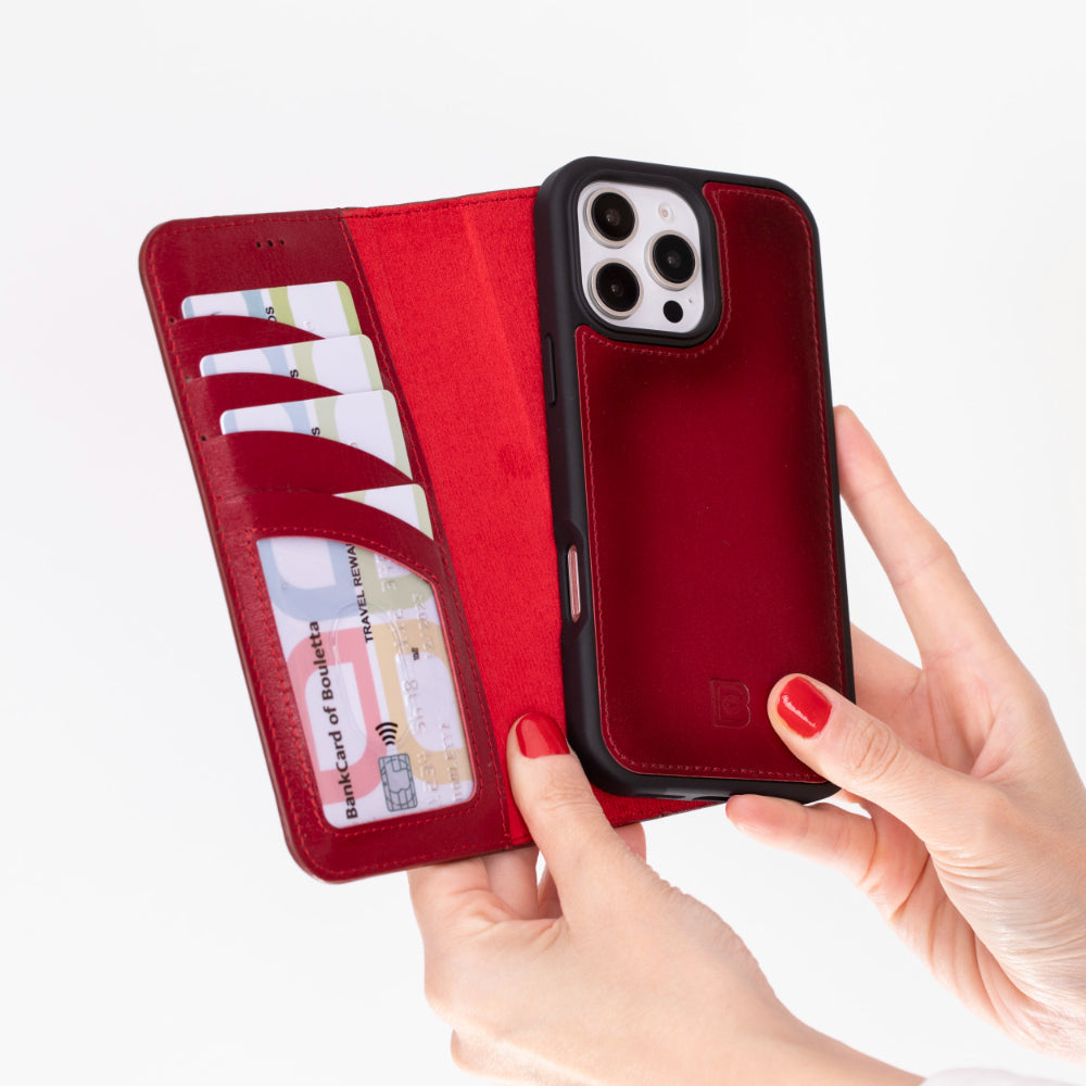 Bayelon Magic iPhone 16 Pro Leather Wallet Case - Stylish & Detachable