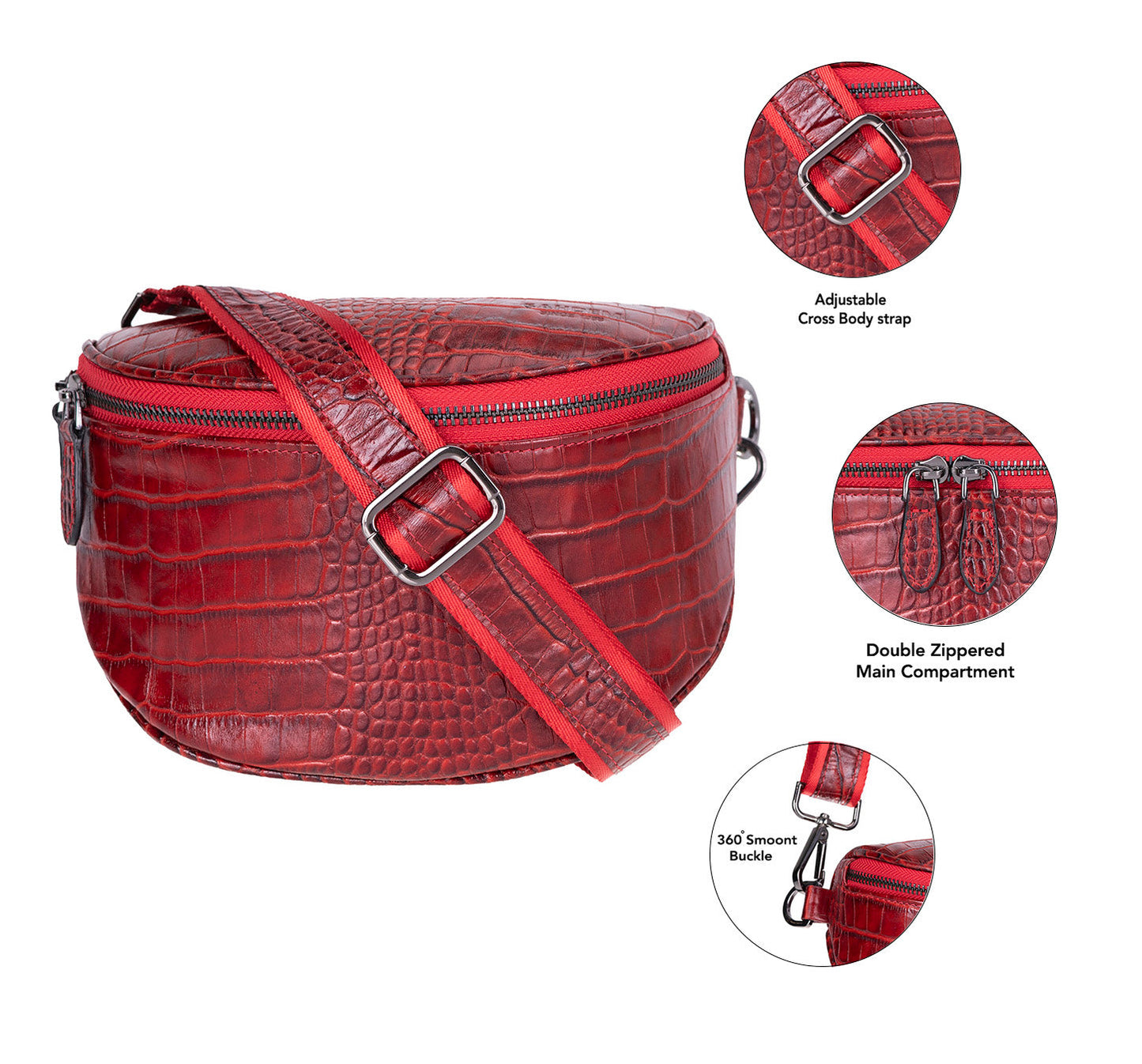 UnBranded Alora Leather Crossbody Bag