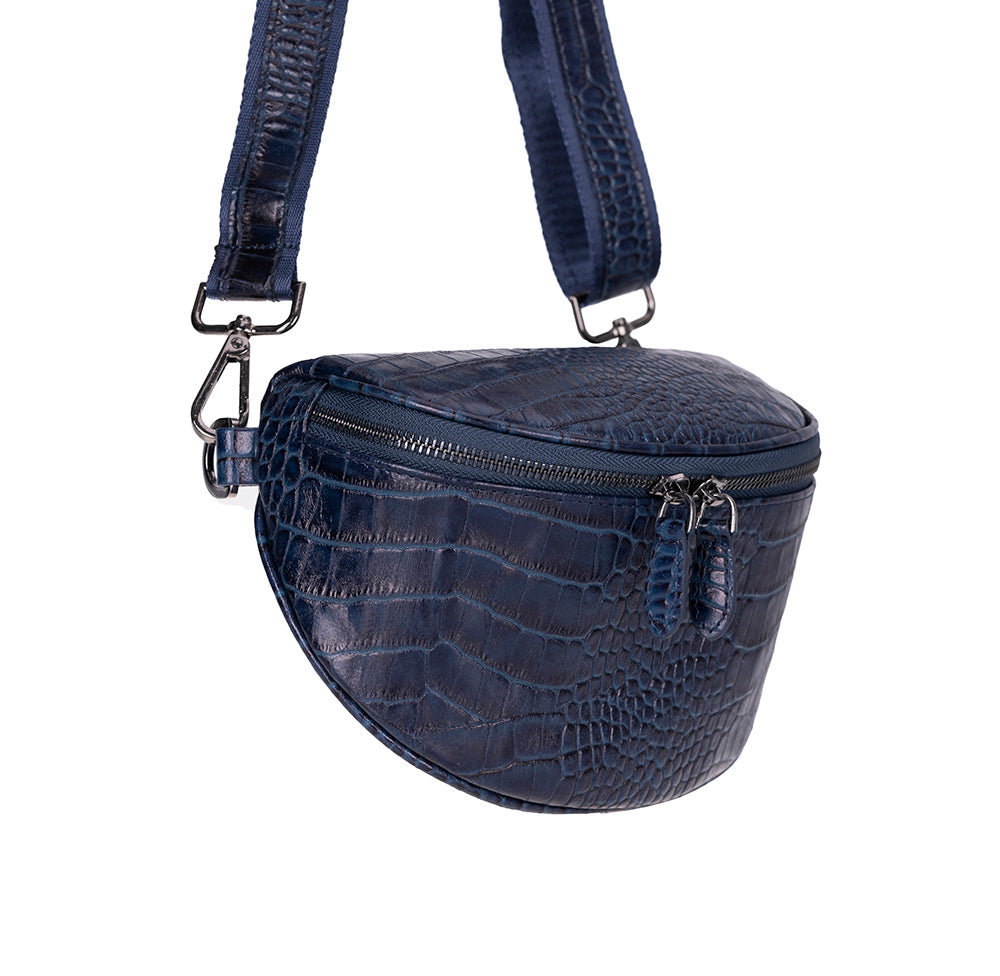 UnBranded Alora Leather Crossbody Bag Crocodile Sizzle