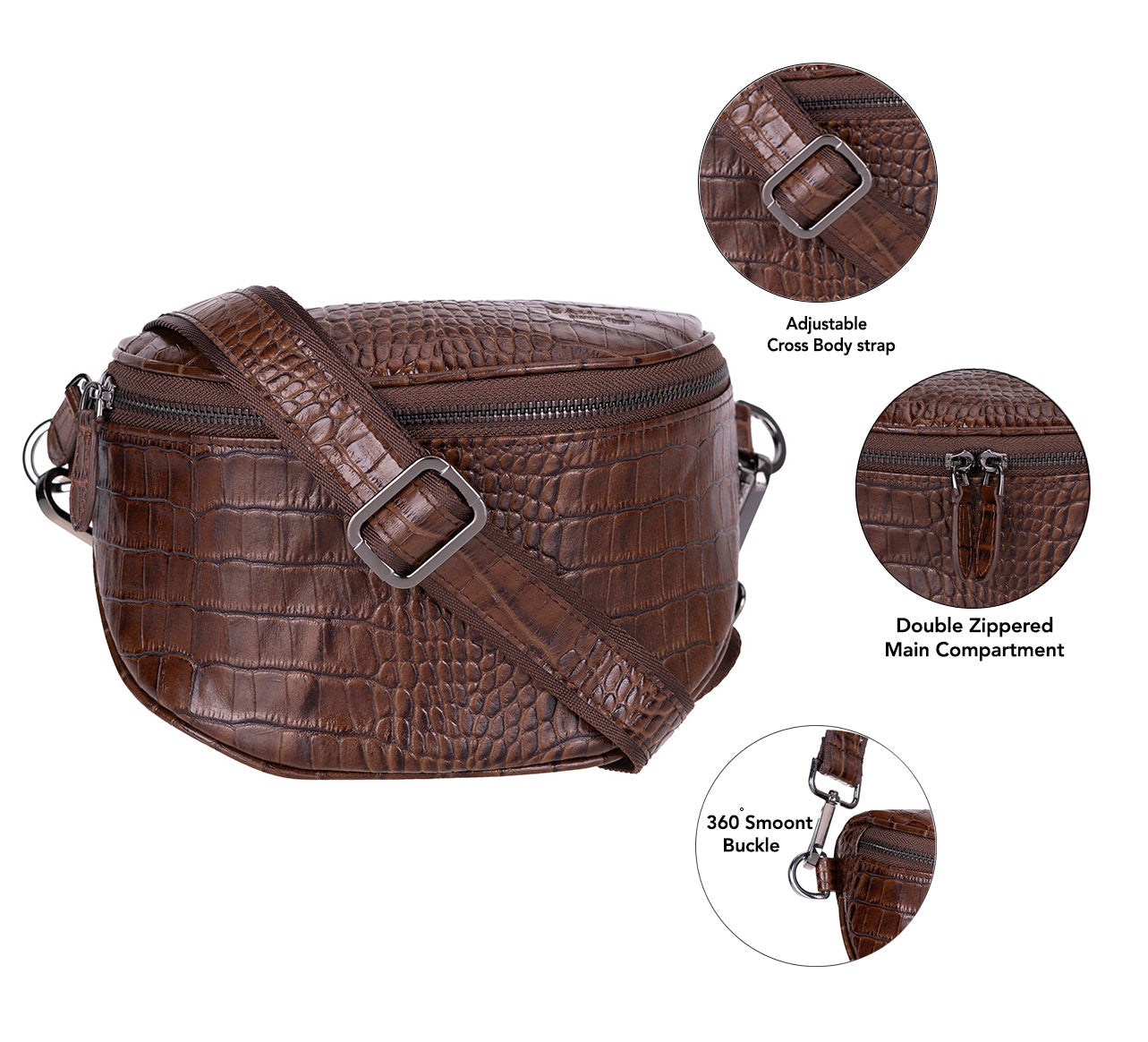 UnBranded Alora Leather Crossbody Bag