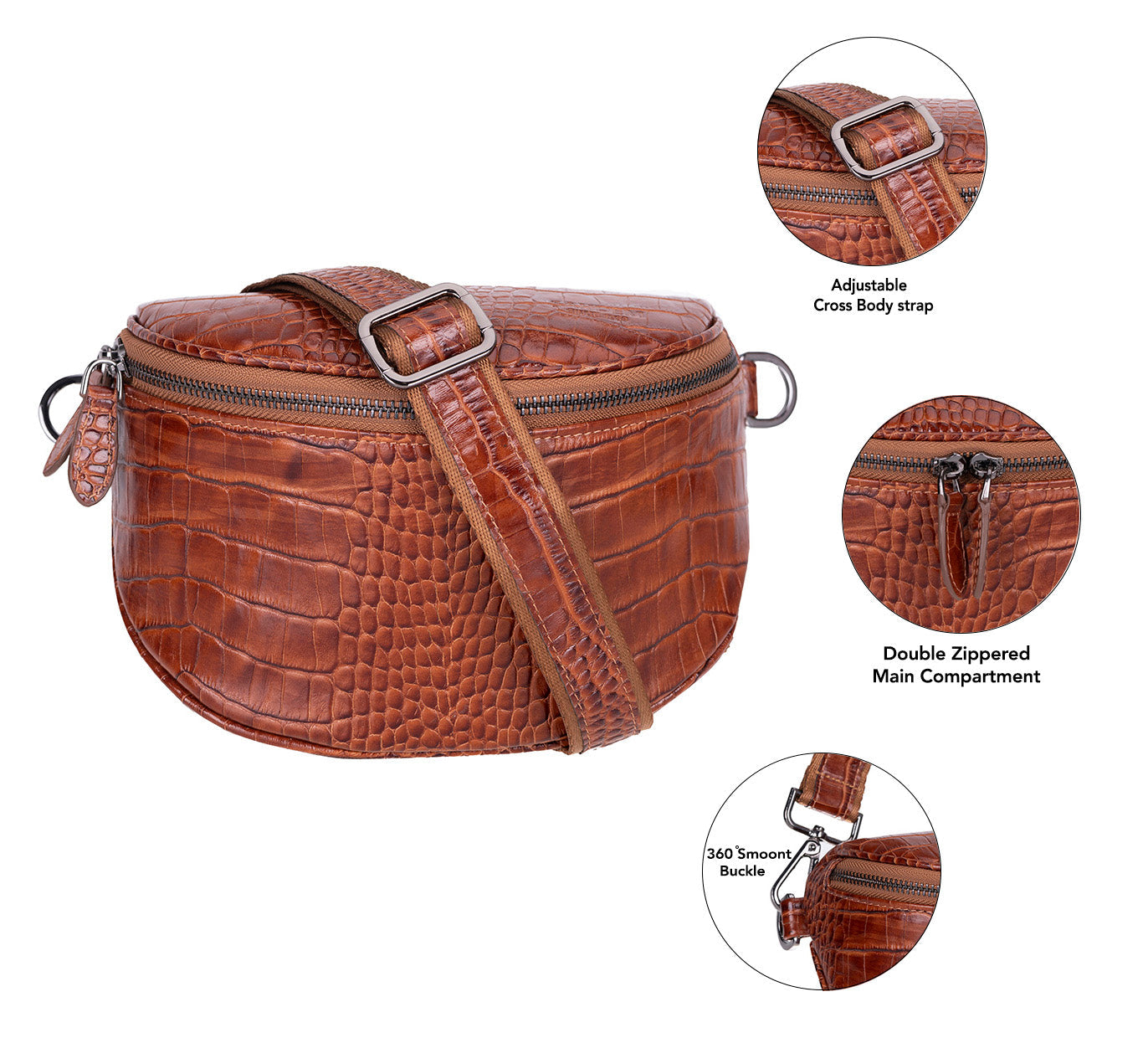 UnBranded Alora Leather Crossbody Bag