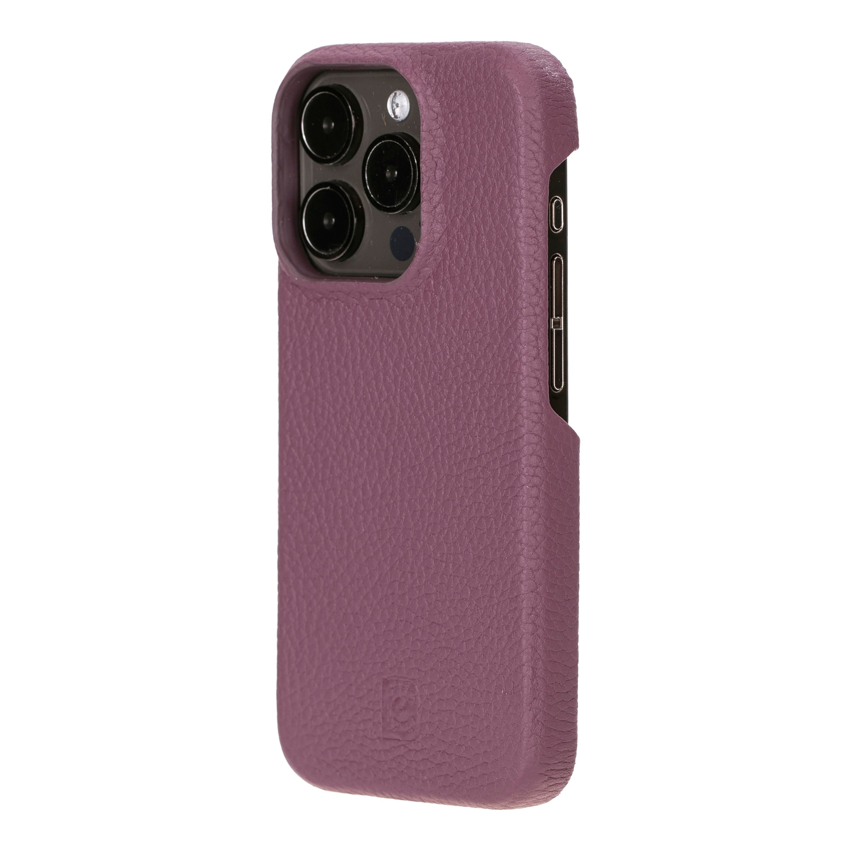 Bayelon F360 Genuine Leather Case for iPhone 15 Pro Max Plum