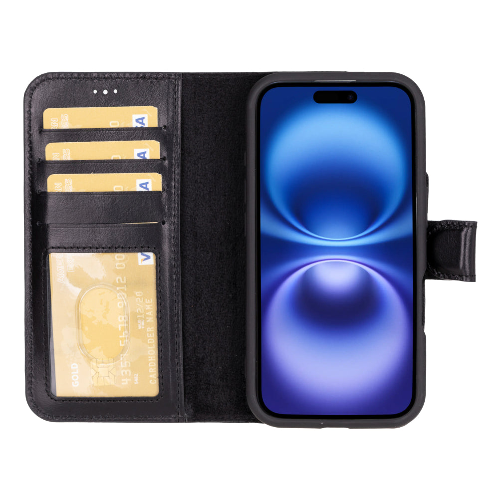 Bayelon Magic iPhone 16 Detachable Leather Wallet Case