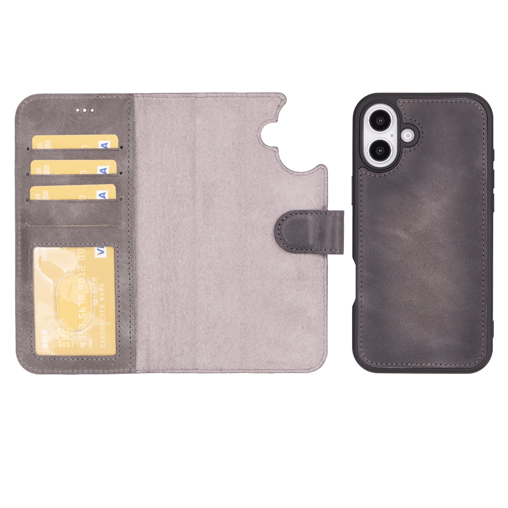 Bayelon Magic iPhone 16 Detachable Leather Wallet Case