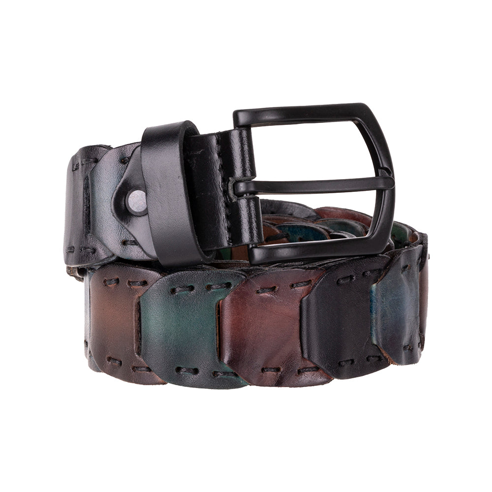 Bayelon Eclipso Braided Leather Men's Belt - Handcrafted Style