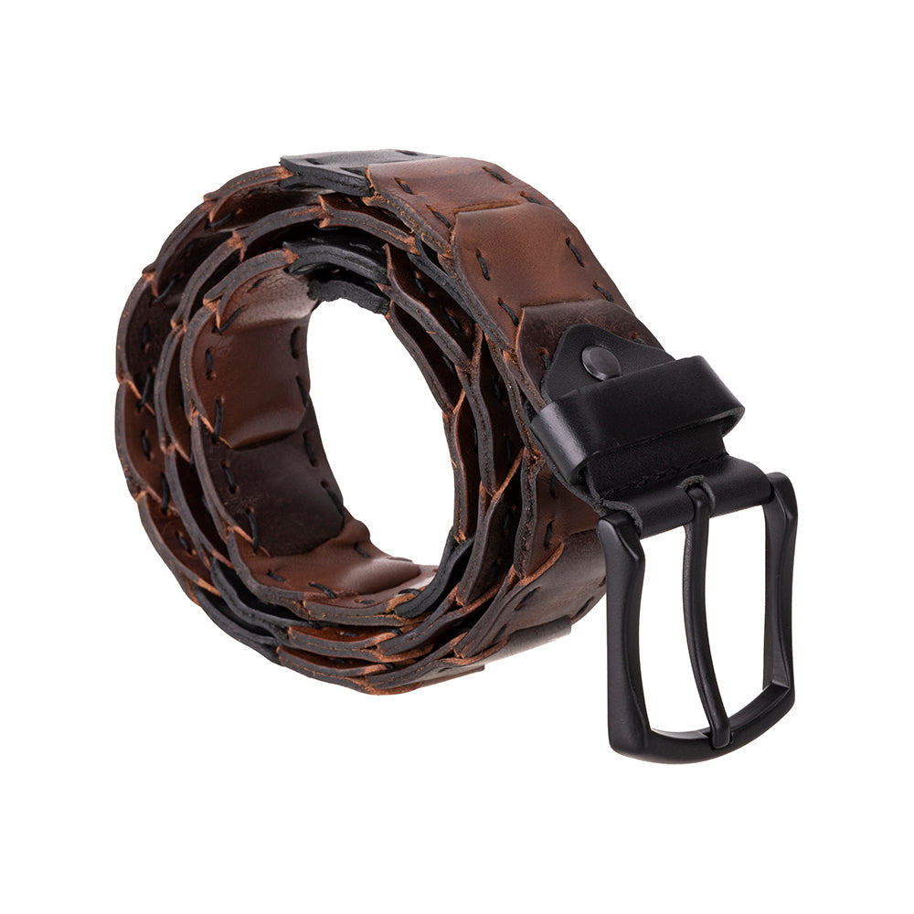 Bayelon Eclipso Braided Leather Men's Belt - Handcrafted Style