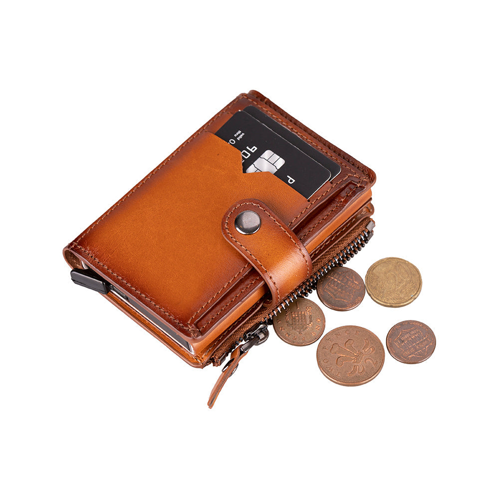 Bayelon Rodos Pop-up Leather Card Holder with RFID Protection
