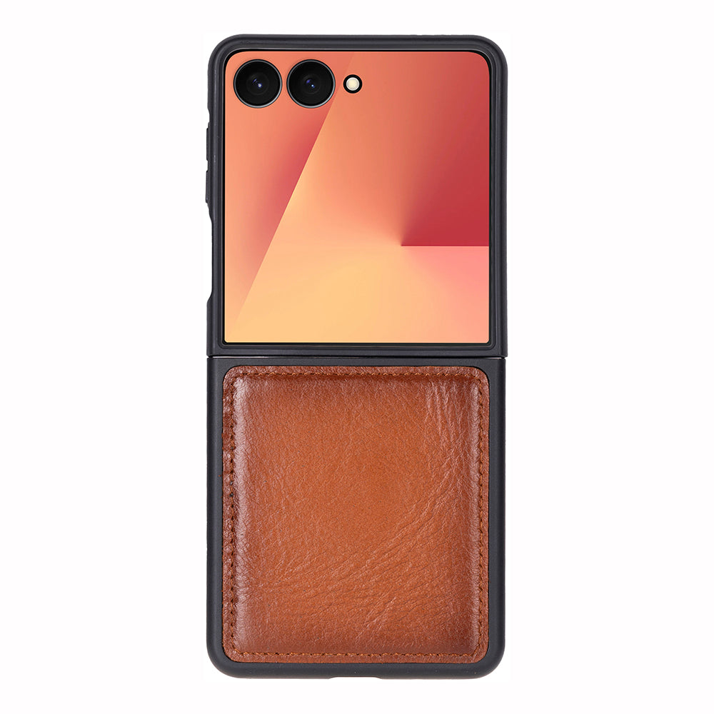 UnBranded Flex Cover Samsung Z Flip 7 Leather Case Tan
