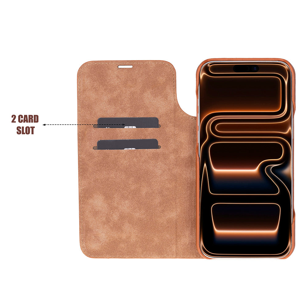 UnBranded Sonat Leather iPhone 17 Pro Folio Case