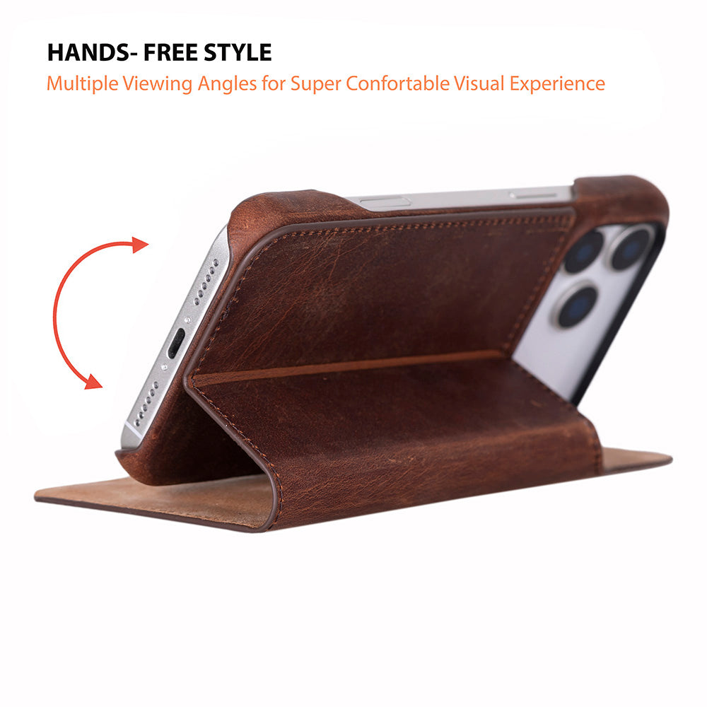 UnBranded Sonat Leather iPhone 17 Pro Folio Case