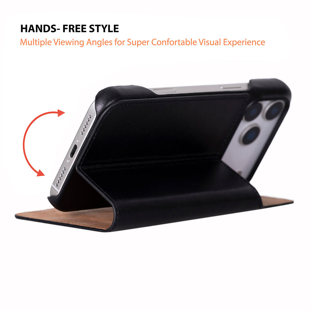 UnBranded Sonat Leather iPhone 17 Pro Folio Case