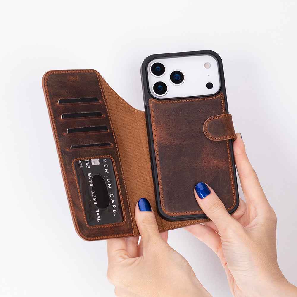 UnBranded Magic iPhone 17 Pro Max Leather Detachable Wallet Case