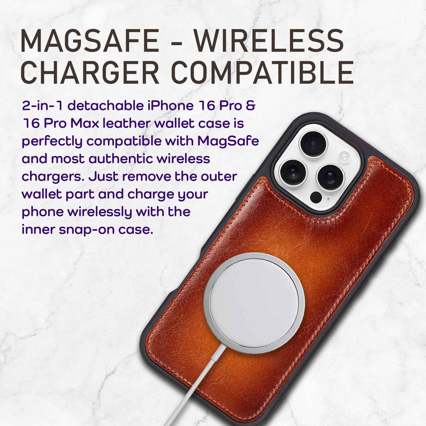Bayelon iPhone 16 Pro Max Detachable Wallet Case