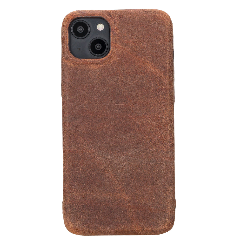 Bayelon Rock Cover iPhone 15 Plus Leather Case Saddle Brown