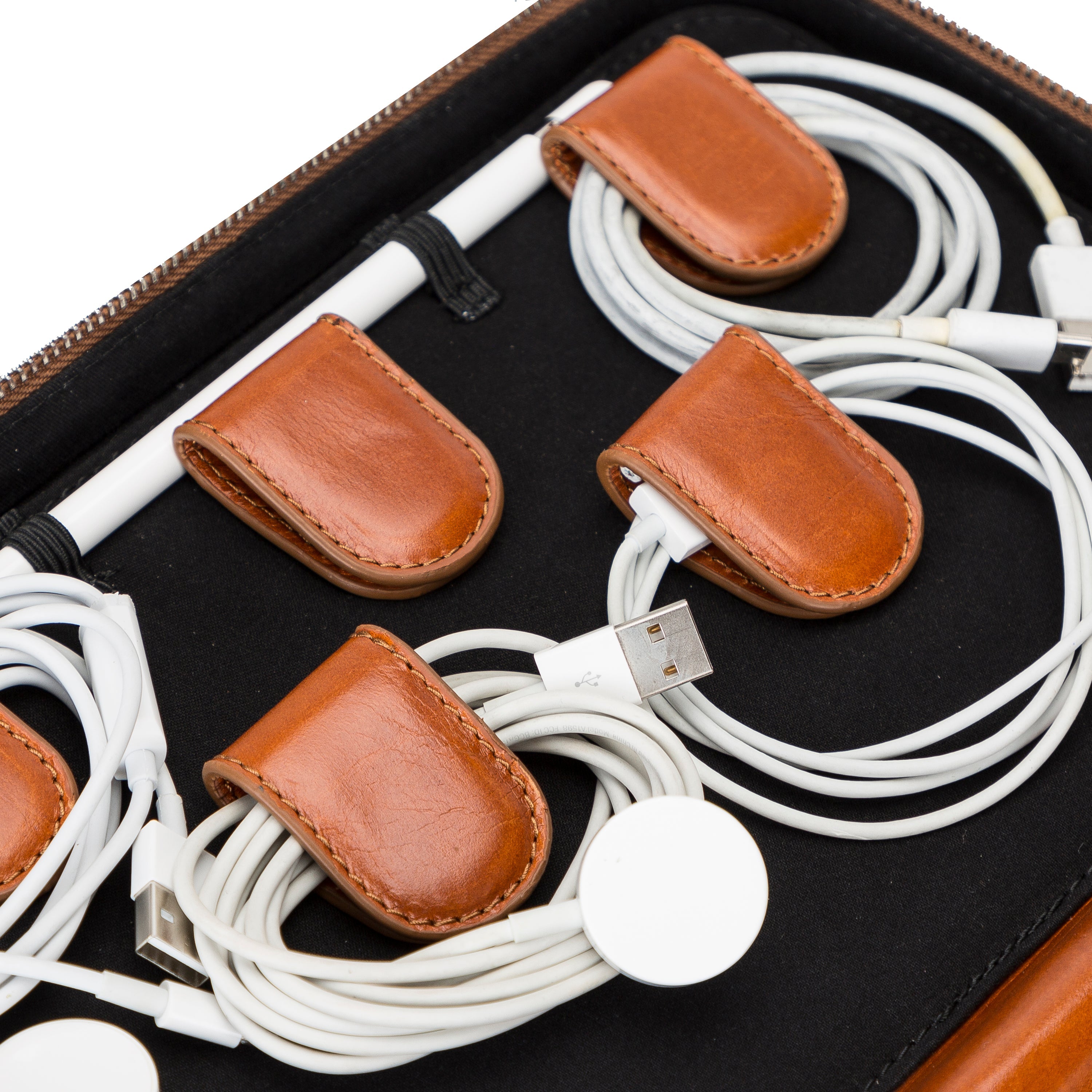 Bayelon Orbex Genuine Leather Travel Cable Organizer