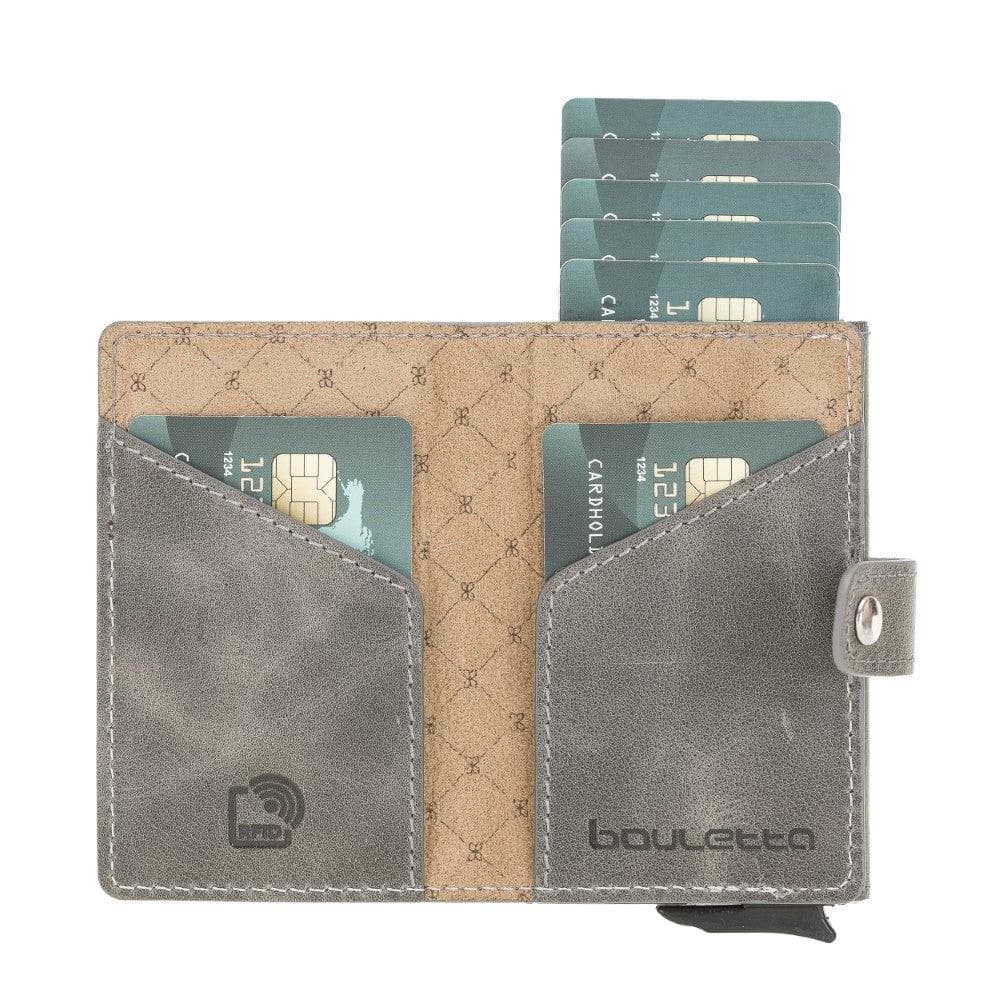 Bayelon Terry Leather Mechanical Card Holder with Coin Slot