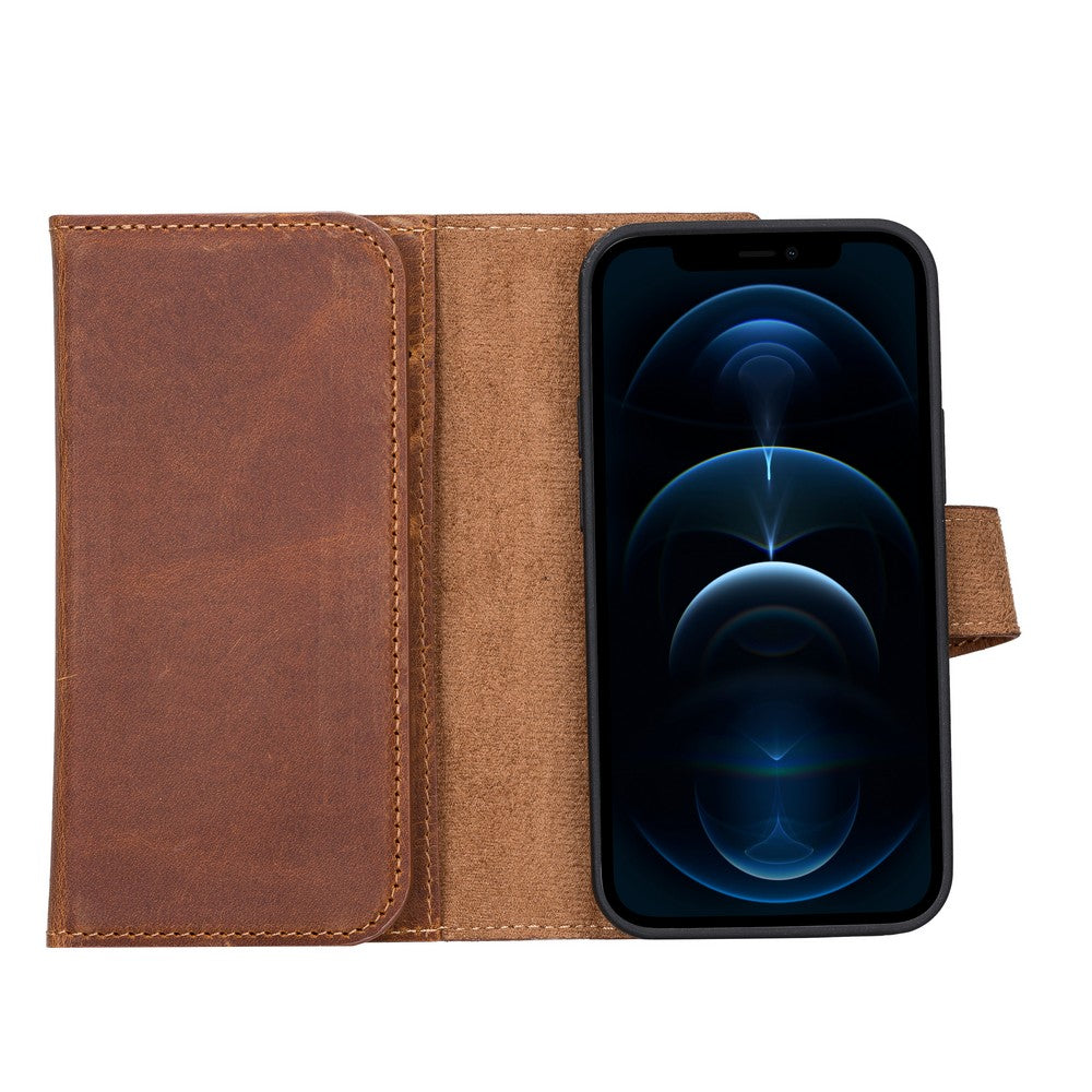 Santa iPhone 13 Mini Leather Detachable Wallet Case