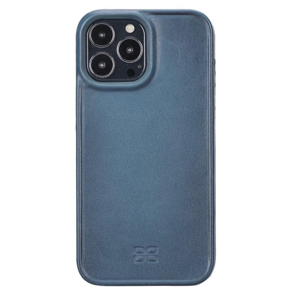 Bayelon Hull Cover Leather Case for iPhone 13 Pro Max Blue