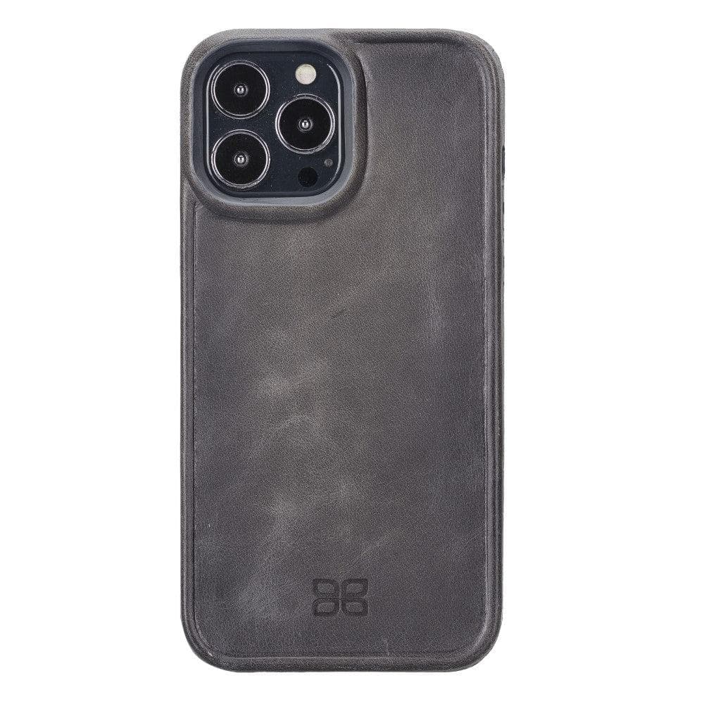 Bayelon Hull Cover Leather Case for iPhone 13 Pro Max Gray