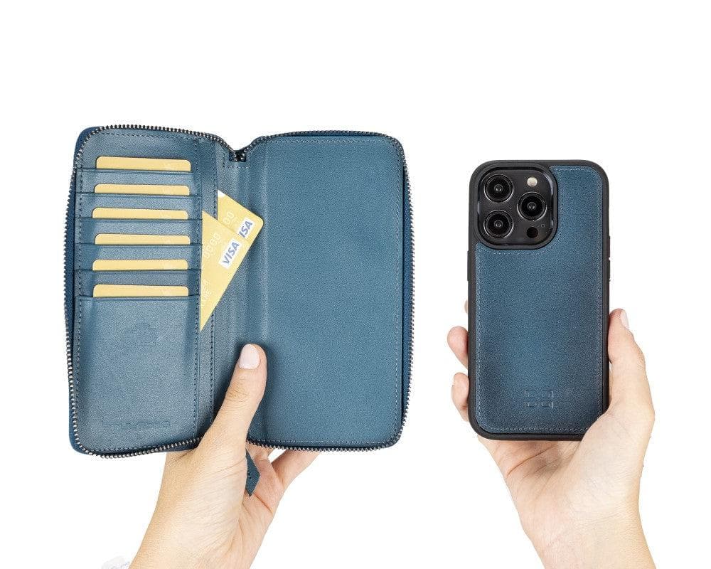 Bayelon Pouch Magic Wallet for iPhone 14 Series - Detachable Leather Case